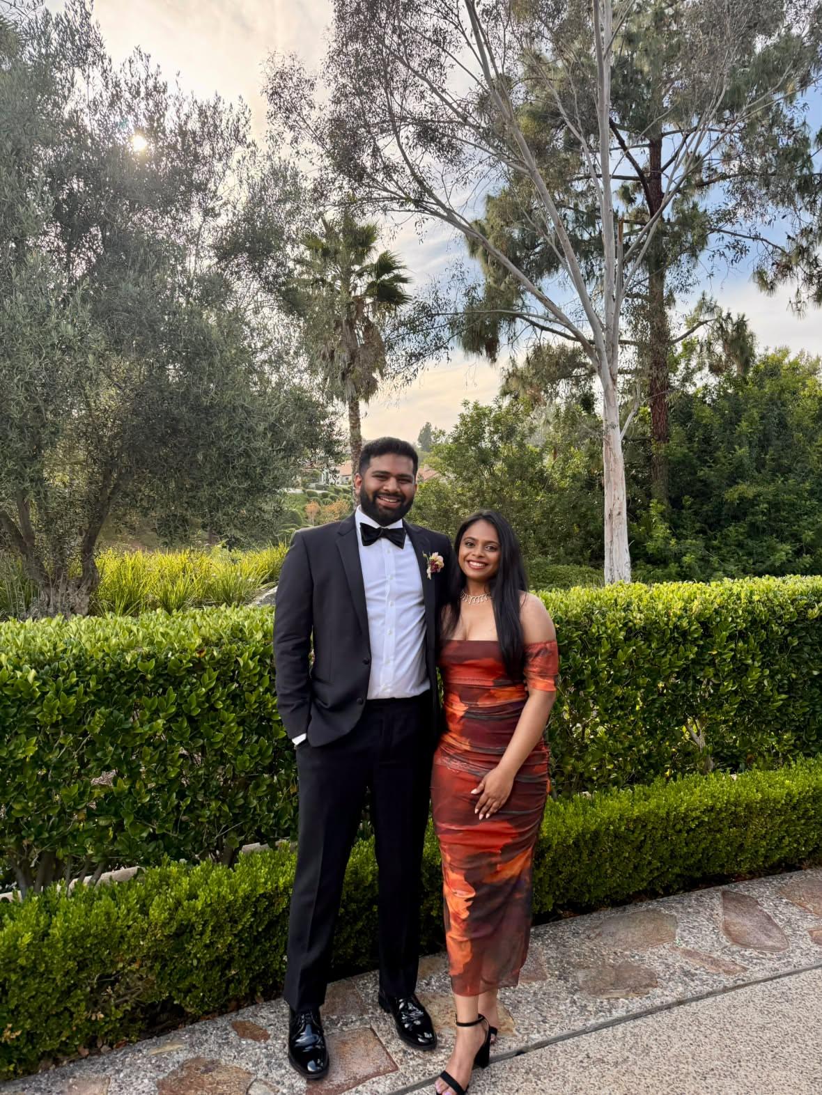 Aishwarya and Prathamesh in the garden