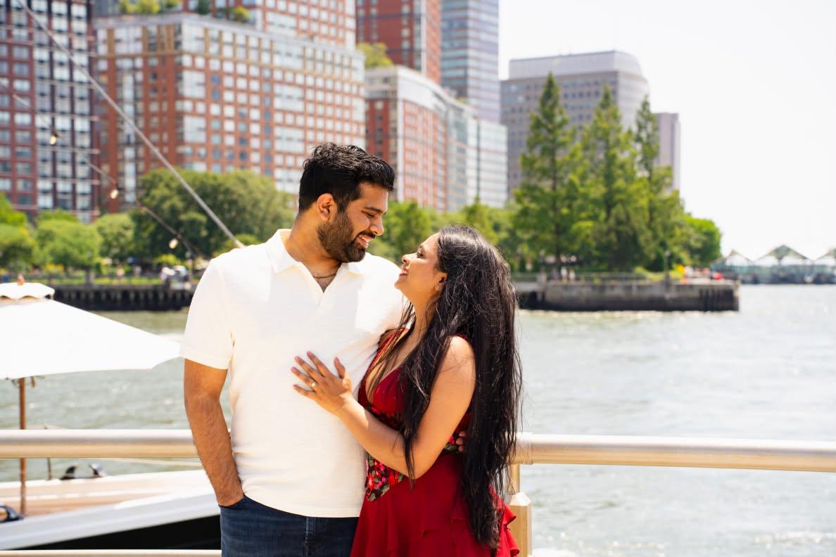 Aishwarya and Prathamesh on a boat ride