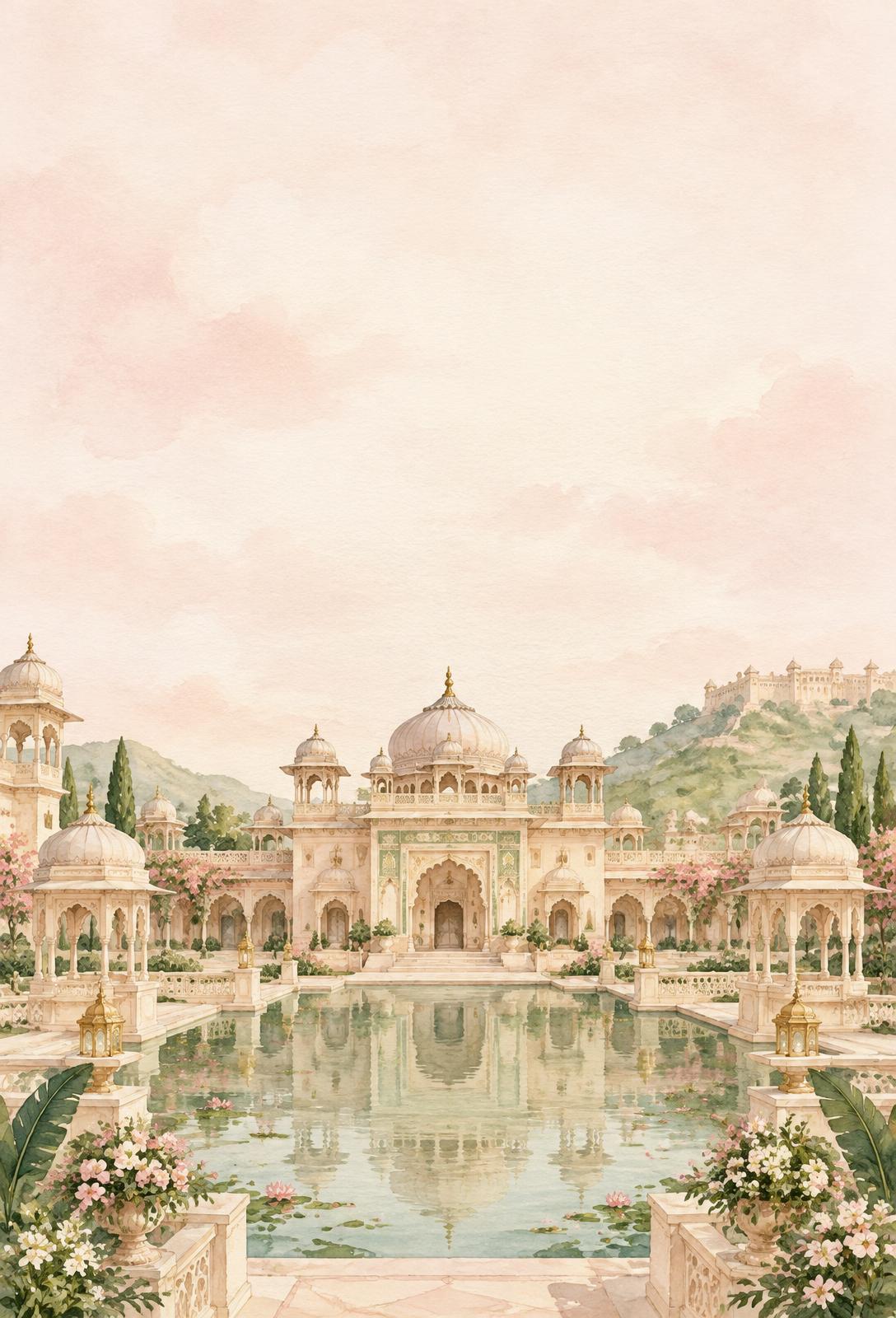 Watercolor painting of Sneh Resort palace